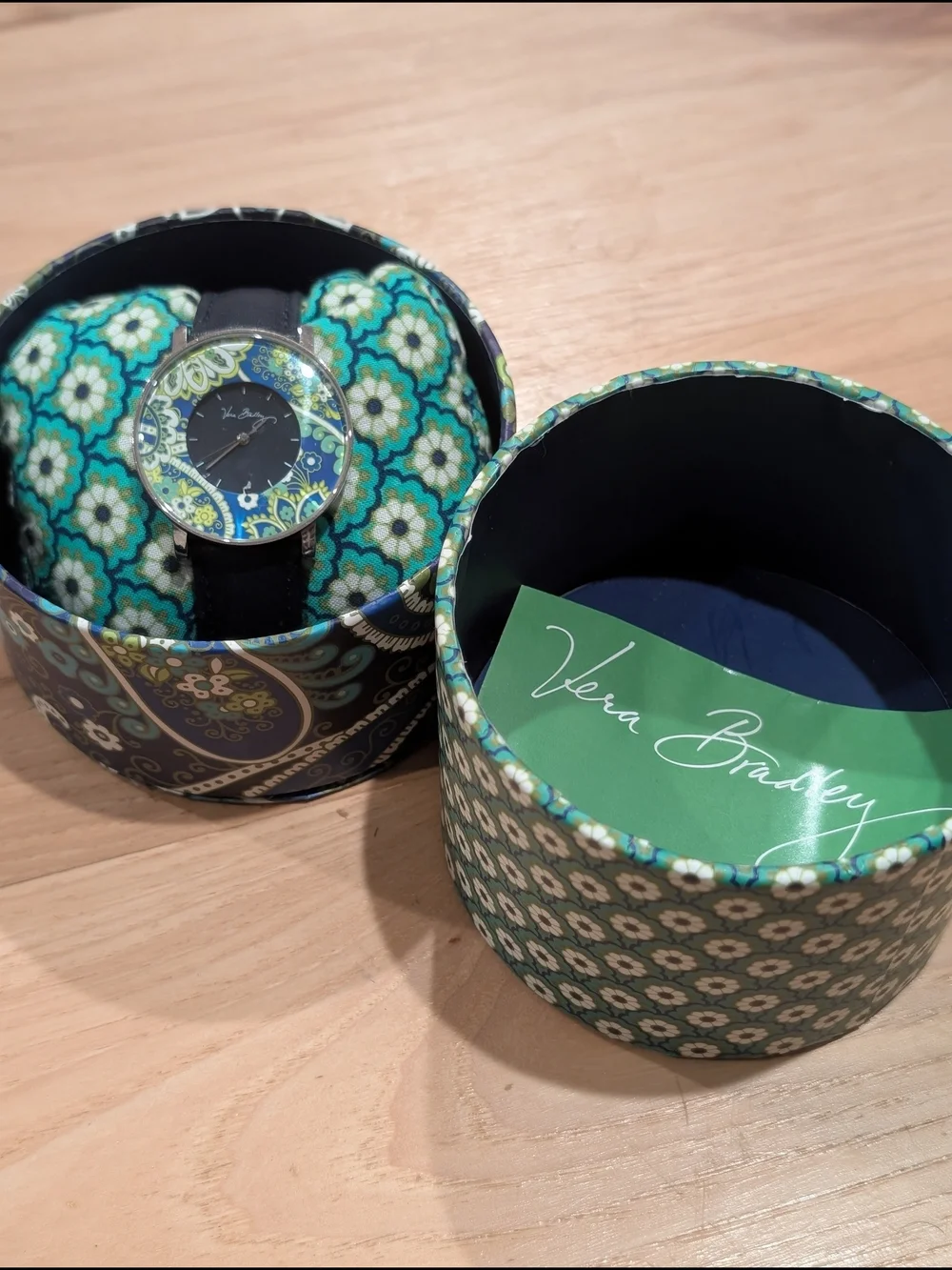 Vera Bradley Women's Floral Pattern Watch in Teal and Green